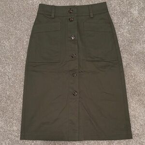J. Crew Button-Front Midi Skirt